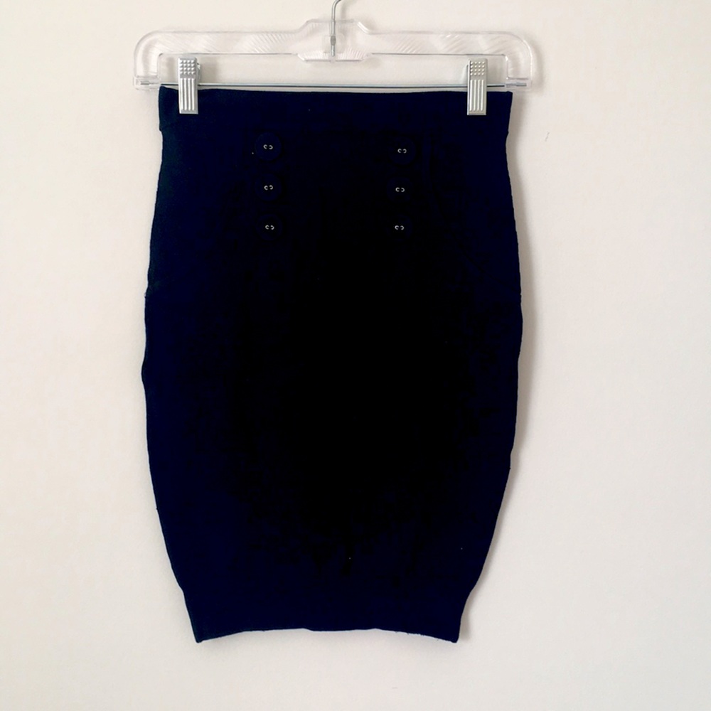 Stretchy black bebe bodycon skirt